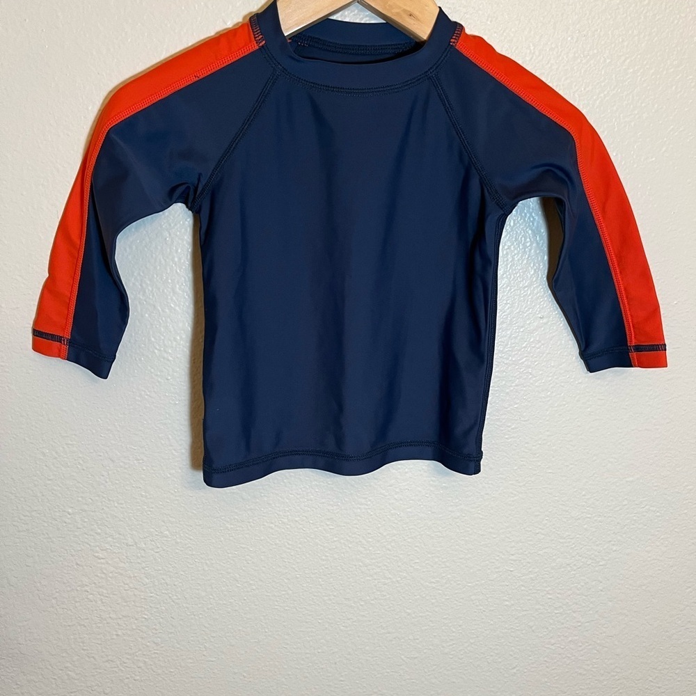 Tea Collection Navy Orange Long Sleeve Baby Rash Guard